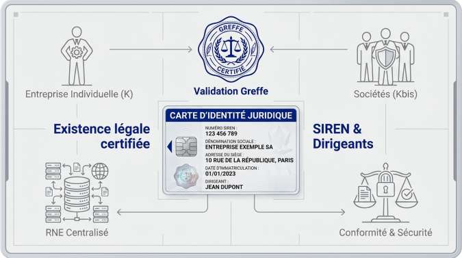 Extrait Kbis officiel certifié par le greffe du tribunal de commerce
